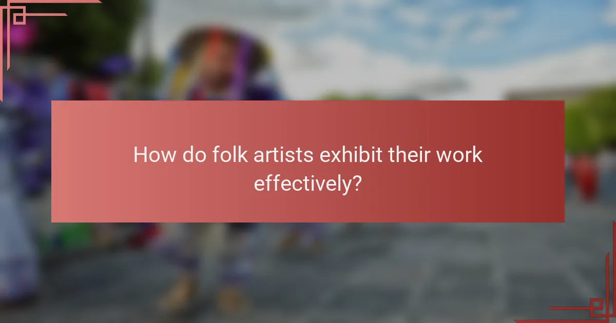 How do folk artists exhibit their work effectively?