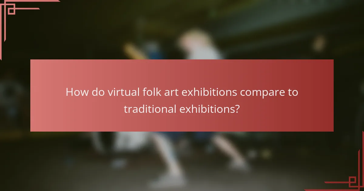 How do virtual folk art exhibitions compare to traditional exhibitions?
