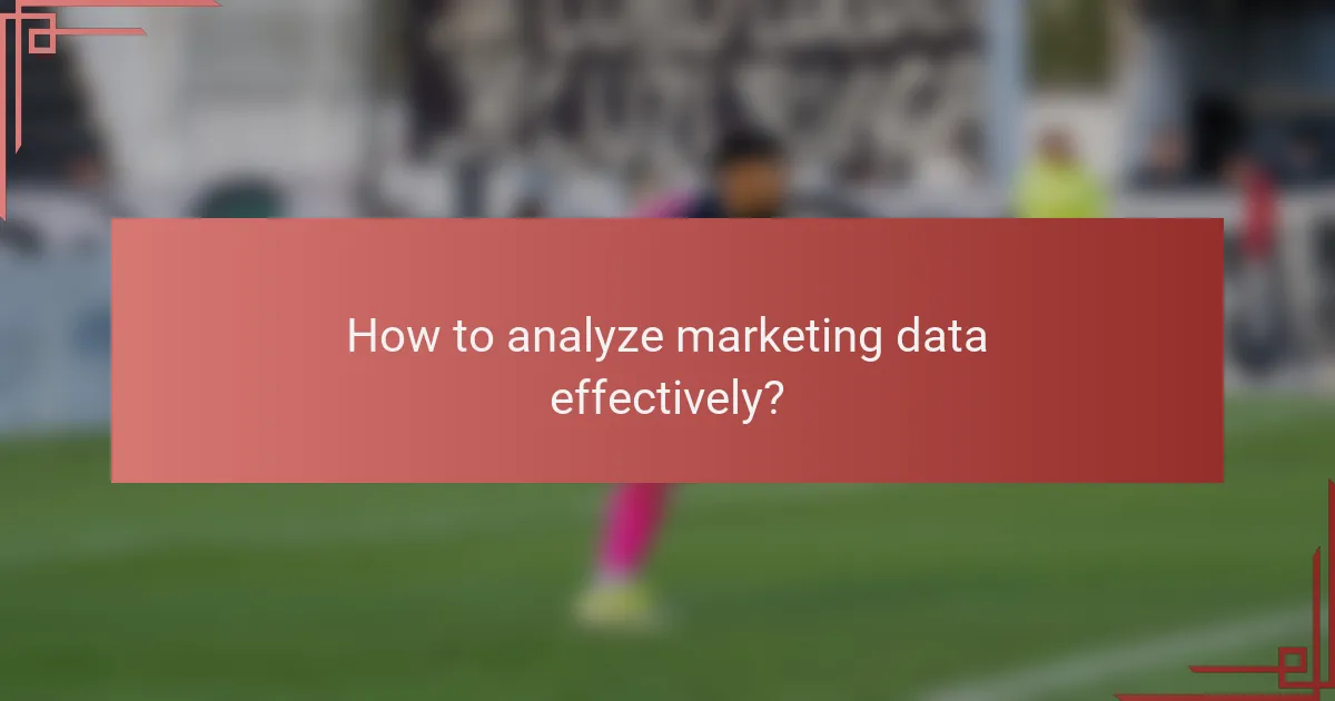 How to analyze marketing data effectively?