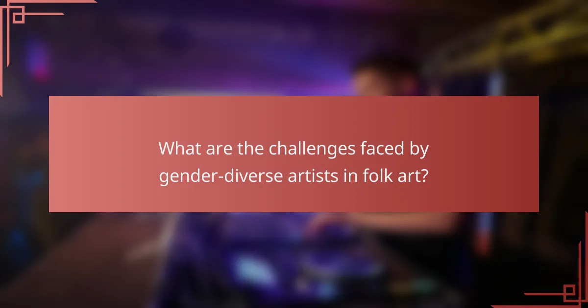 What are the challenges faced by gender-diverse artists in folk art?