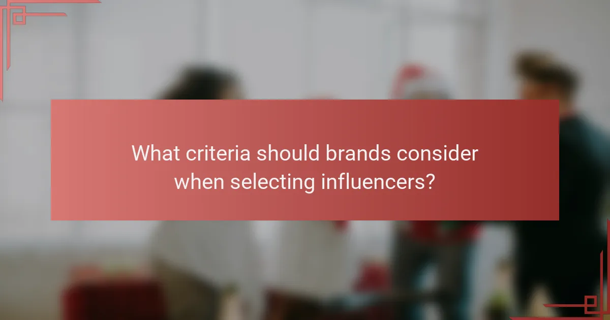 What criteria should brands consider when selecting influencers?