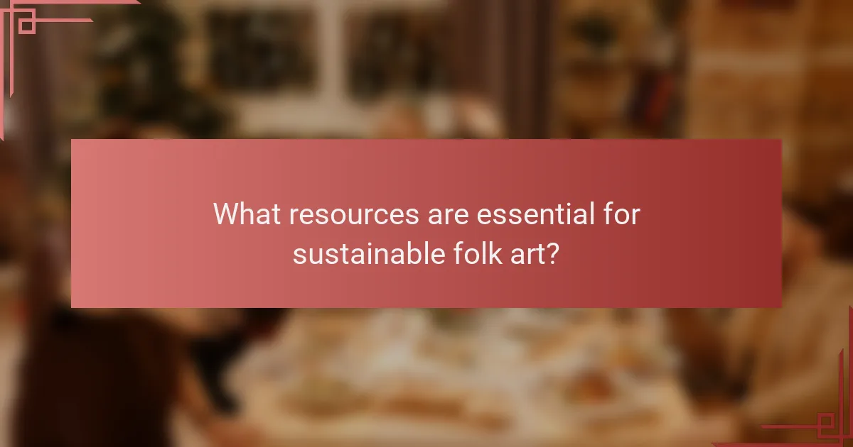 What resources are essential for sustainable folk art?