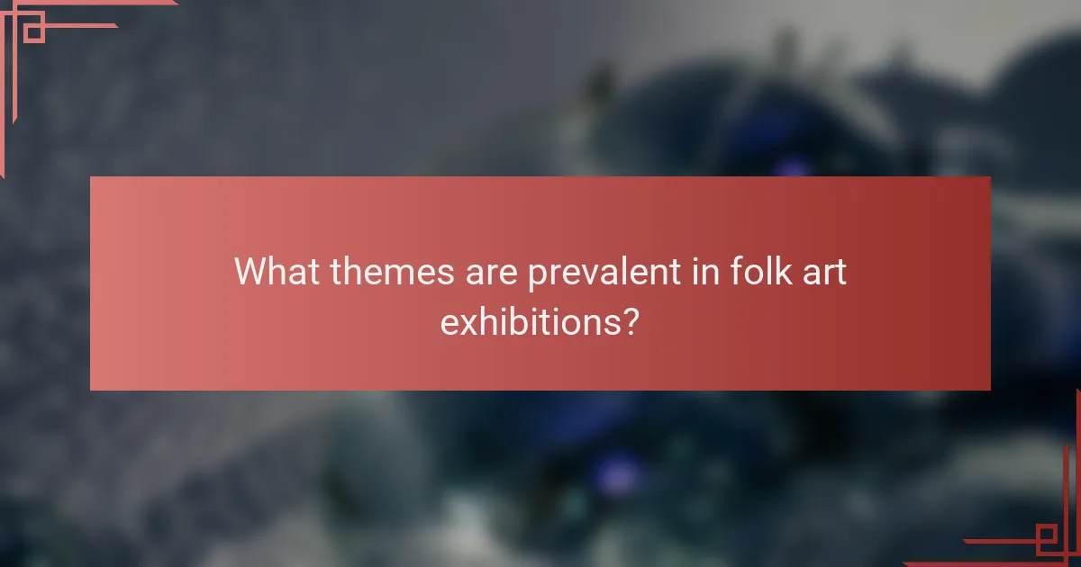 What themes are prevalent in folk art exhibitions?
